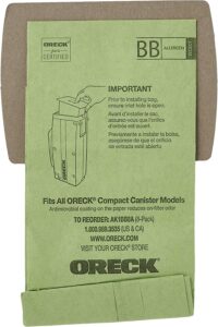 Oreck Genuine Buster B Canister Vacuum Paper Bags